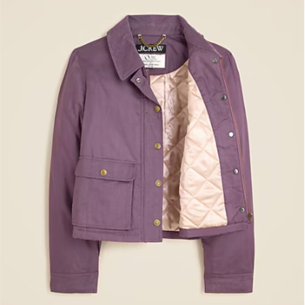 NWT Cropped Barn Jacket in ripstop cotton